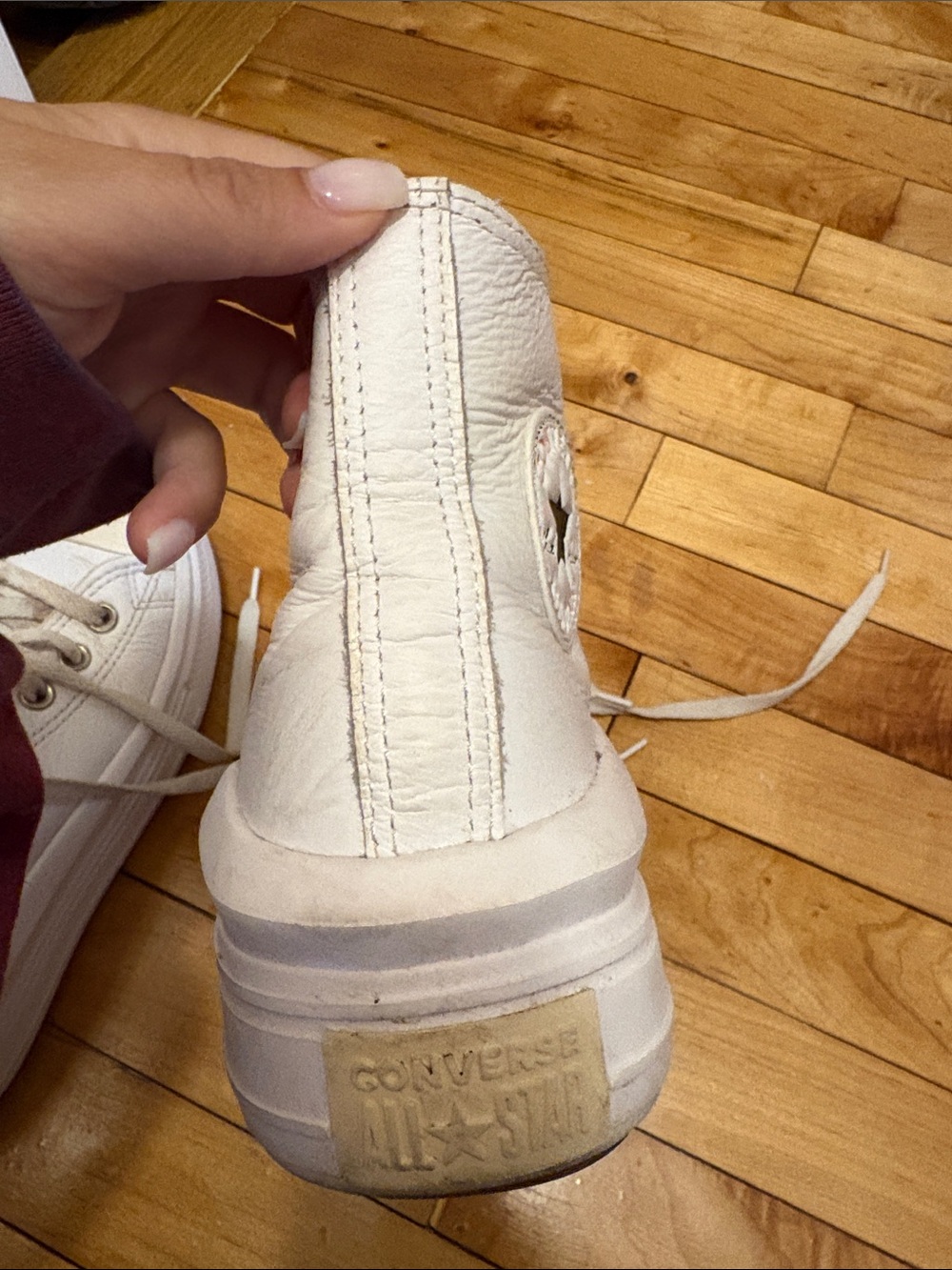 Converse Chuck Taylor All Star Lift (platform) – leather upper sneakers size 7.5 - Picture 6 of 6